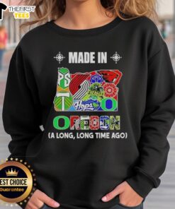 Top Made in Oregon A Long Long Time Ago state mashup logo sweatshirt in a stylish design and vibrant colors.