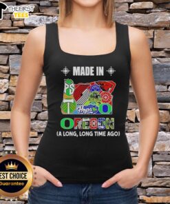 Alt Text: Top Made in Oregon A Long Long Time Ago State Mashup Logo Tank Top showcasing Oregon pride and style.