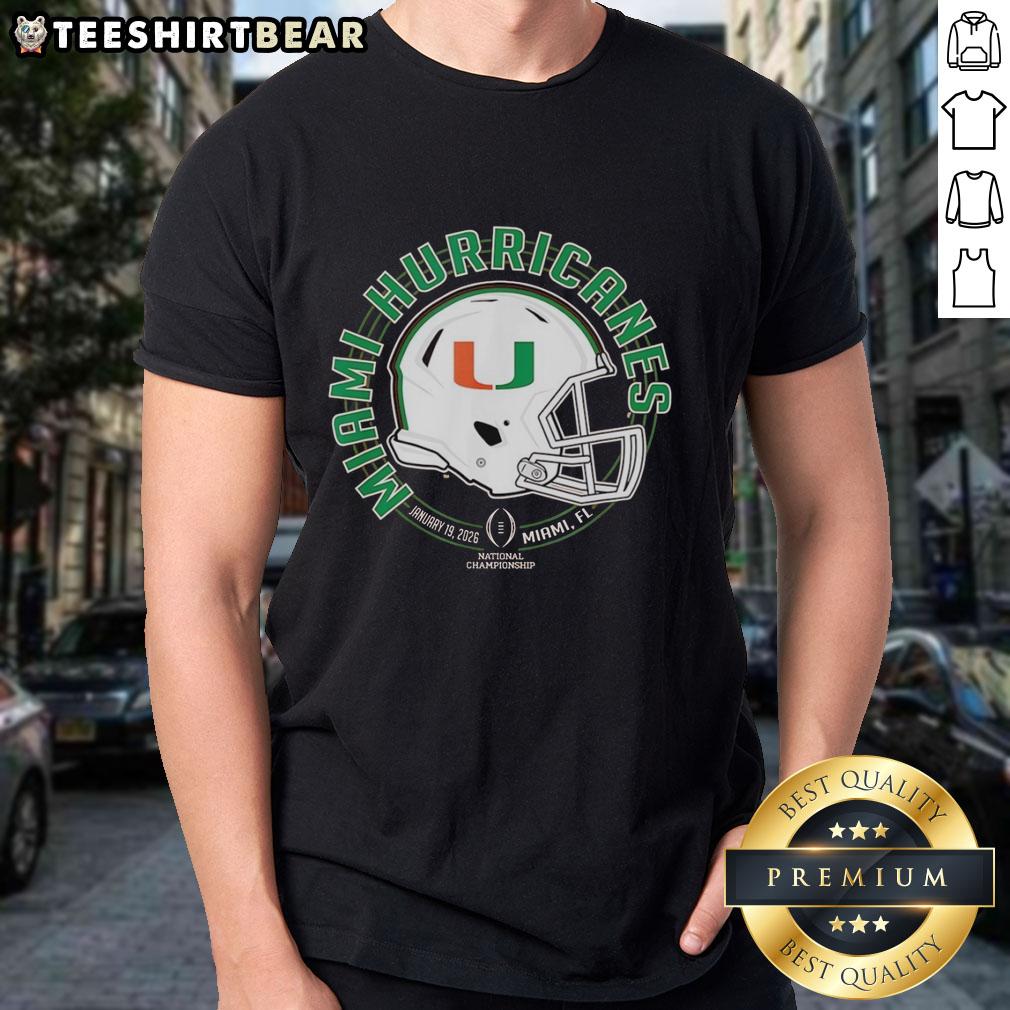 top-miami-hurricanes-cfp-national-championship-2026-miami-fl-t-shirt Alt Text: Top Miami Hurricanes CFP National Championship 2026 T-Shirt in Miami, FL featuring team colors and logo.