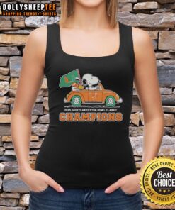 Alt Text: Miami Hurricanes tank top featuring Snoopy and Woodstock celebrating Cotton Bowl Classic Champions.