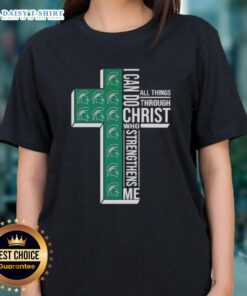 Top Michigan State Spartans women's basketball tee featuring 'I Can Do All Things Through Christ' design for fans.