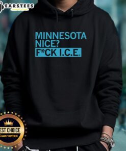 Top Minnesota Nice F*ck I.C.E. hoodie in black, showcasing bold lettering and a stylish design for a statement look.