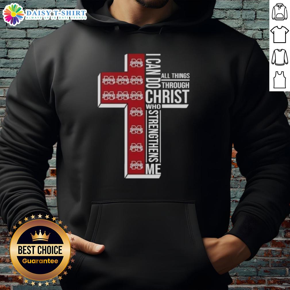 Top Mississippi State Bulldogs Women's Basketball Cross I Can Do All Things Through Christ Hoodie Mississippi State Bulldogs women's basketball hoodie with 'I Can Do All Things Through Christ' design, showcasing team spirit.