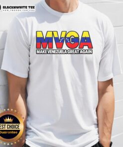 Top Mvga Make Venezuela Great Again T-Shirt featuring bold letters and vibrant colors, perfect for patriotic supporters.