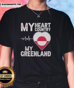 Top My Heart Country Heartbeat My Greenland Ladies Tee in vibrant colors, perfect for casual wear and expressing love for Greenland.