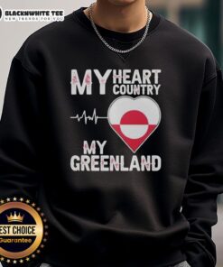 Cozy 'Top My Heart Country Heartbeat' sweatshirt featuring a vibrant design inspired by Greenland's natural beauty.