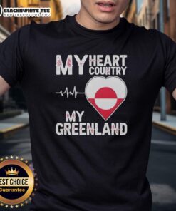 Alt Text: Top My Heart Country Heartbeat My Greenland T-Shirt featuring a vibrant design and comfortable fit for country music lovers.