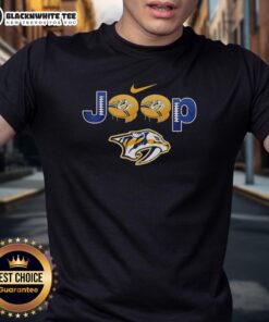 Alt Text: Top Nashville Predators Jeep Go Predators Hockey T-Shirt featuring team colors and logo for fans.