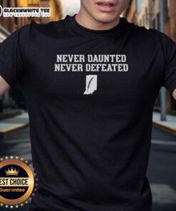 Top Never Daunted Never Defeated Indiana State T-Shirt featuring bold graphics and vibrant colors for fans.