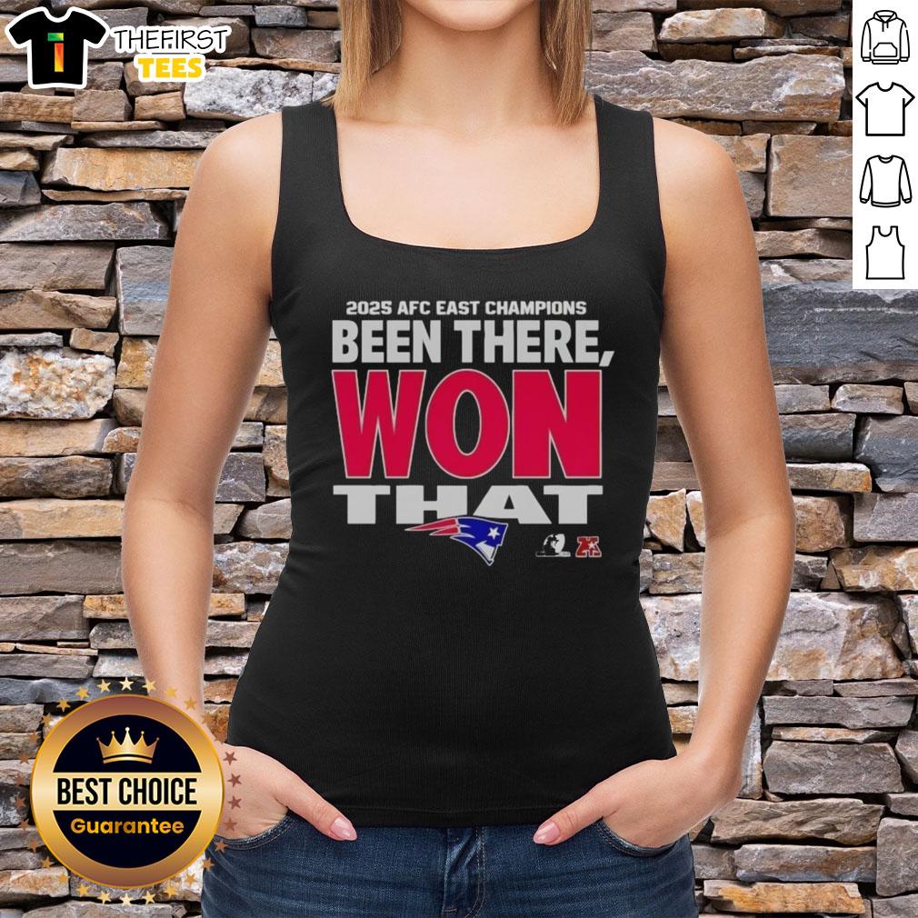 top-new-england-patriots-afc-east-champions-been-there-won-that-2025-tank-top 2025 New England Patriots AFC East Champions tank top featuring 'Been There, Won That' design for fans.