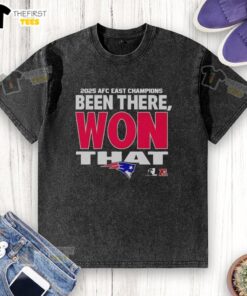 Top New England Patriots AFC East Champions 'Been There, Won That' 2025 washed t-shirt, showcasing team pride and style.