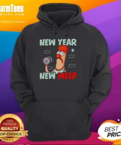 Colorful cartoon hoodie featuring 'Top New Year New Meep' design, perfect for gym enthusiasts and casual wear.