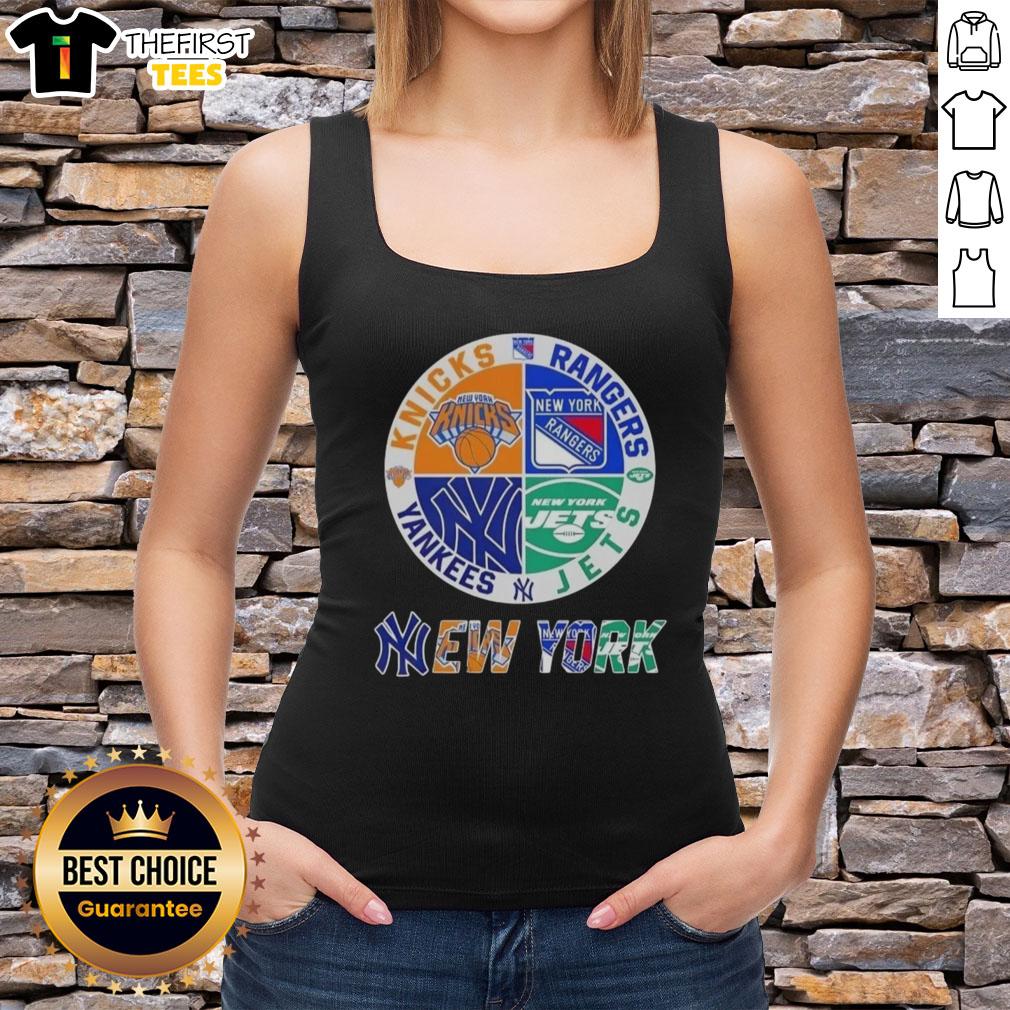 top-new-york-city-sports-knicks-rangers-jets-yankees-logos-combine-tank-top Top New York City Sports tank top featuring Knicks, Rangers, Jets, and Yankees logos in a stylish design.
