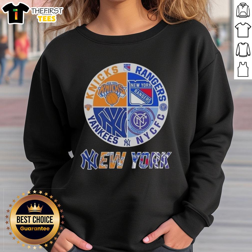 top-new-york-city-sports-knicks-rangers-nyc-fc-yankees-logos-combine-sweatshirt Top New York City sports logos sweatshirt featuring Knicks, Rangers, NYC FC, and Yankees designs for fans.