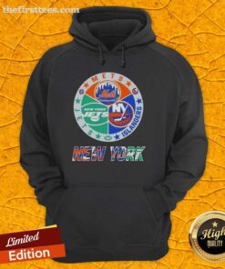 Top New York City Sports hoodie featuring Mets, Islanders, and Jets logos, perfect for fans of NYC sports teams.