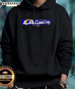 Los Angeles Rams vs Seattle Seahawks logo hoodie for the 2026 NFC Championship matchup, perfect for NFL fans.