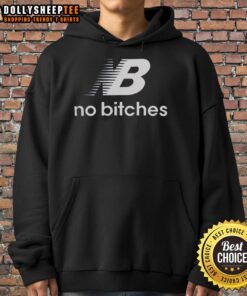 Top No Bitches NB Hoodie in black, featuring a bold graphic design, perfect for casual streetwear style.