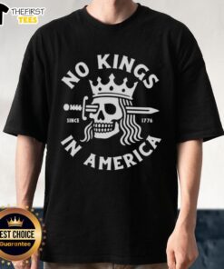 Top No Kings In America Skull T-Shirt featuring a bold skull graphic, perfect for edgy fashion lovers.