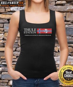 Norwegian flag tank top at Thule Station, part of the Norwegian Antarctic Research Program.