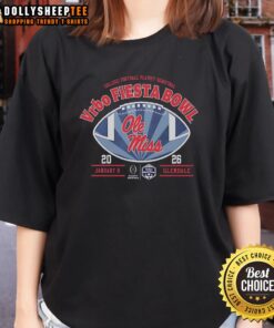 Top Ole Miss Football Fiesta Bowl Ladies Tee featuring team colors and logo, perfect for game day style.