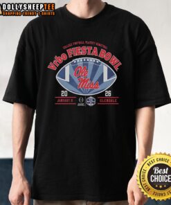 Top Ole Miss Football Fiesta Bowl T-Shirt featuring bold team colors and logo, perfect for game day attire.