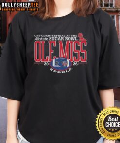 Top Ole Miss Rebels CFP Allstate Sugar Bowl Champions 2026 ladies tee featuring team logo and vibrant design.