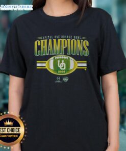 Top Oregon Football CFP Orange Bowl Champions ladies tee featuring vibrant team colors and logo for proud fans.