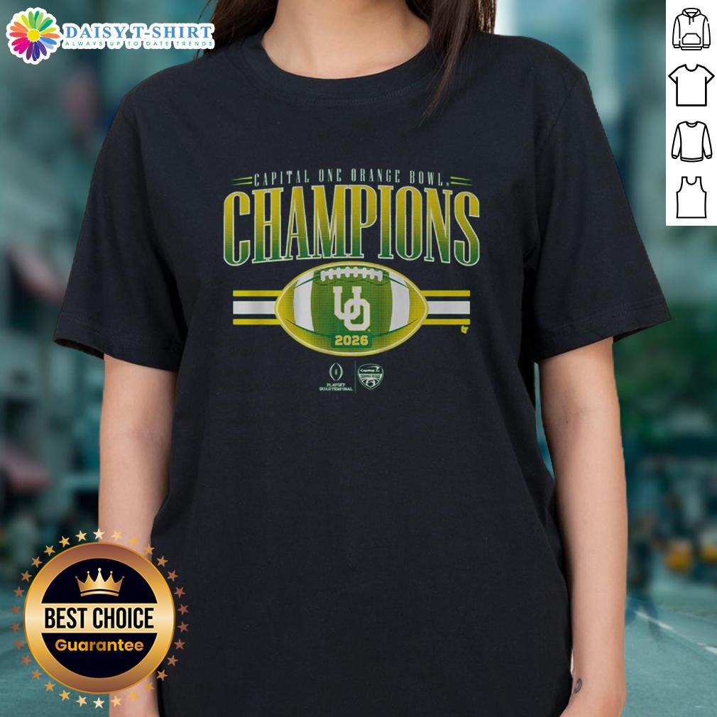 Top Oregon Football Cfp Orange Bowl Champions Ladies Tee Top Oregon Football CFP Orange Bowl Champions ladies tee featuring vibrant team colors and logo for proud fans.