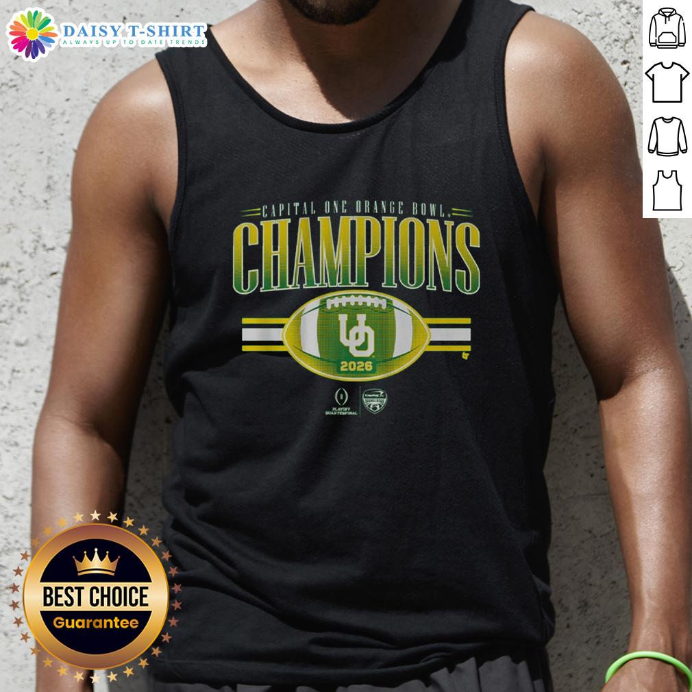 Top Oregon Football Cfp Orange Bowl Champions Tank Top Top Oregon Football CFP Orange Bowl Champions tank top showcasing team pride and style for fans.