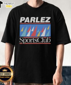 Alt Text: Top Parlez Sports Club logo T-shirt featuring a vibrant design, perfect for sports enthusiasts and casual wear.