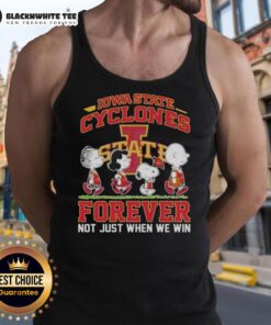 Top Peanuts Snoopy and Friends Iowa State Cyclones Forever tank top showcasing a fun design for fans and enthusiasts.