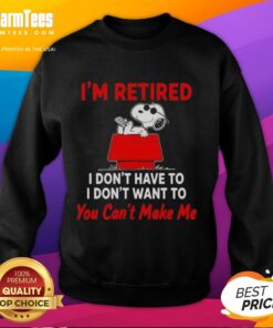Snoopy 'I'm Retired' sweatshirt featuring Peanuts characters, perfect for casual wear and fans of Snoopy.