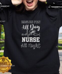 Cozy Top Philadelphia Eagles Football Fan All Day Nurse All Night Sweatshirt in green, perfect for game day and nursing.