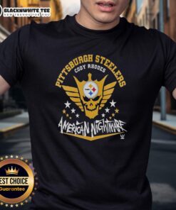 Alt Text: Top Pittsburgh Steelers Cody Rhodes American Nightmare T-Shirt featuring bold graphics and vibrant team colors.