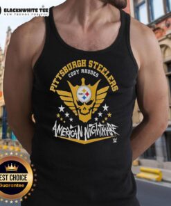 Top Pittsburgh Steelers Cody Rhodes American Nightmare tank top featuring bold graphics and vibrant team colors.
