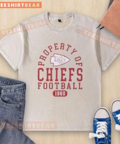 Top Property of Kansas City Chiefs Football since 1960 washed t-shirt featuring team logo and vintage design.