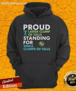Alt Text: Top view of a large clump of cells, symbolizing unity, wearing a hoodie, representing scientific research and community.