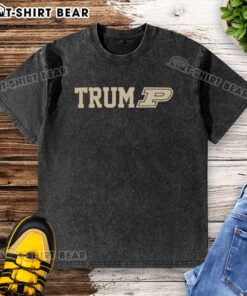 Top Purdue Boilermakers Football X Trump logo washed t-shirt featuring bold graphics for fans and supporters.