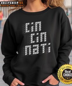 Top Retro Cincinnati Sign Stacked Sweatshirt featuring a vintage design perfect for Cincinnati fans and retro enthusiasts.