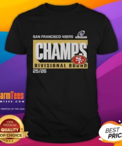 Top San Francisco 49ers NFC Divisional Round Champions 2026 T-Shirt featuring bold team graphics and vibrant colors.