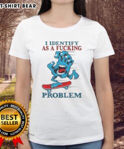 Top-Screaming-Hand-I-Identify-As-A-Fcking-Problem ladies tee showcasing a bold graphic design for statement fashion.