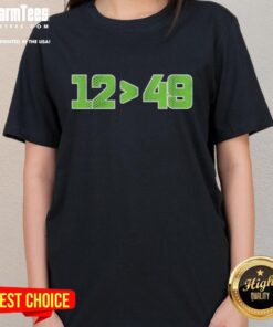 Top Seattle Seahawks 12 Defeated 49 Ladies Tee showcasing team pride and style for female fans.