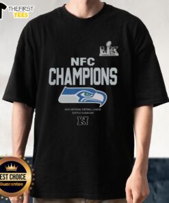 Seattle Seahawks 2025 Super Bowl LX Champions T-shirt featuring the team roster and logo, perfect for fans.