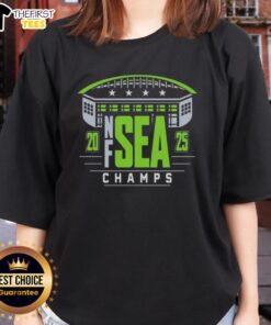 Top Seattle Seahawks 2025 NF SEA Champs Ladies Tee featuring vibrant team colors and stylish design for fans.