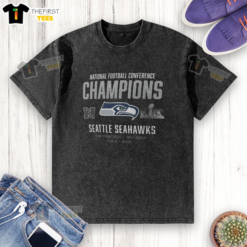 top-seattle-seahawks-2026-nfc-champions-team-nation-washed-t-shirt Alt Text: Seattle Seahawks 2026 NFC Champions Team Nation washed t-shirt featuring bold team graphics and vibrant colors.