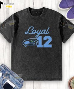 Alt Text: Top Seattle Seahawks Loyal 12 Washed T-Shirt featuring a vintage design, perfect for fans supporting their team.