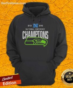 2026 Seattle Seahawks National Conference Champions hoodie featuring a bold logo and vibrant team colors.