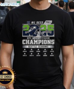 Seattle Seahawks NFC West Champions 2025-2026 helmet logo t-shirt, showcasing team pride and championship spirit.