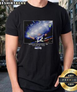 Top Seattle Seahawks Rashid Shaheed NFL 2026 photo t-shirt design featuring vibrant graphics and team colors.