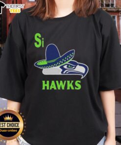 Top Seattle Seahawks Si Hawks Logo Parody T-Shirt - Image 3